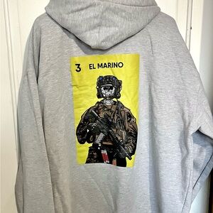Gray Hoodie with Graphic Print